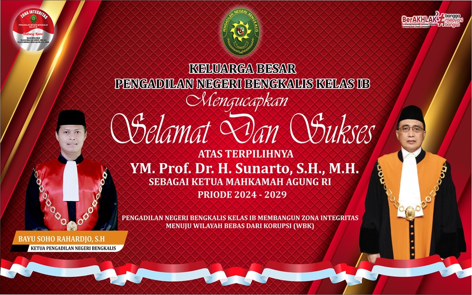 Selamat kepada YM Prof. Dr. Sunarto, S.H., M.H. atas terpilihnya menjadi Ketua MA RI 2024-2029